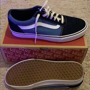 Blue and black old school vans